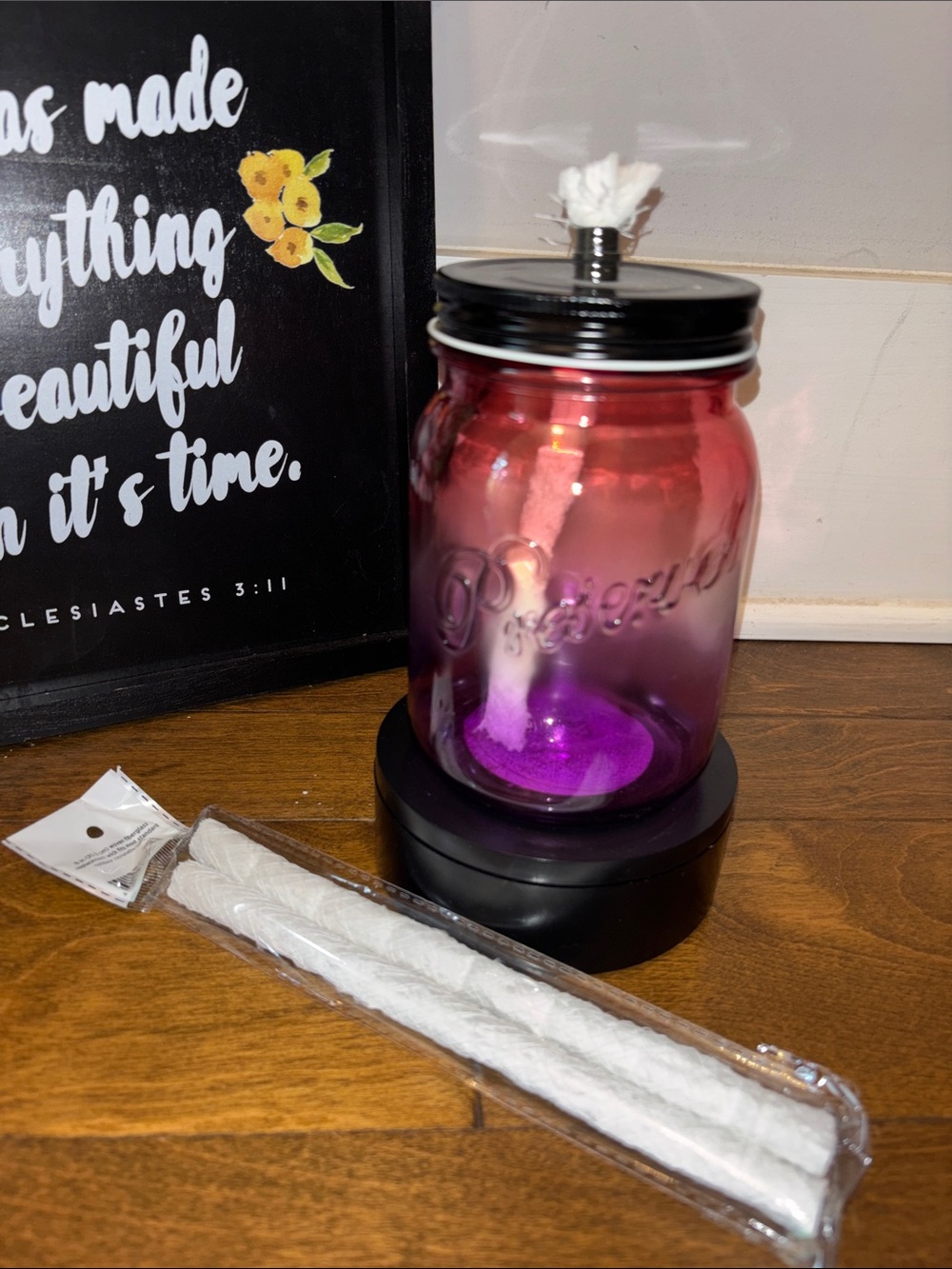 Gradient Glass Citronella, oil Warmer Jar - with 2 replacement wicks
